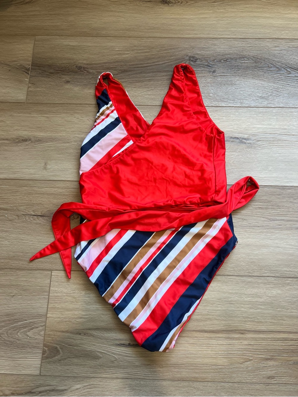 Baiia Monaco Navy Blue & Red Stripe One-Piece Reversible Swimsuit 12